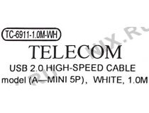 Telecom  TC6911BK-1M Кабель USB 2.0 AM-- mini-B 5P 1м