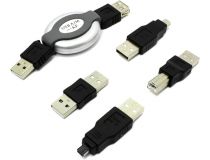 CBR <CT04> Travel Computer Cable (USB переходники AM->mini-B 5P,AM->mini-B 4P,AM->BM,AM->AM,кабель-перех.AM->AF)