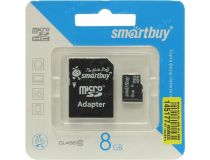 SmartBuy SB8GBSDCL10-01 microSDHC 8Gb Class10 + microSD-- SD Adapter