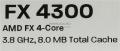 CPU AMD FX-4300 BOX Black Edition (FD4300W) 3.8 GHz/4core, 4+4Mb/95W/5200 MHz Socket AM3+