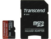 Transcend TS8GUSDU1 microSDHC 8Gb UHS-I Class10 + microSD-- SD Adapter