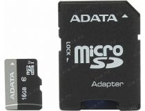 ADATA Premier AUSDH16GUICL10-RA1 microSDHC Memory Card 16Gb UHS-I U1 + microSD-- SD Adapter