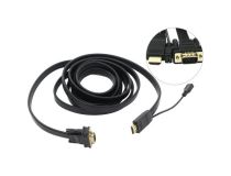 Greenconnection <GC-HD2VGA5-3m> Кабель-адаптер HDMI  -> VGA(15M) (плоский, питание microUSB)