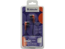 Наушники Defender Basic-604 Red (шнур 1.1м) 63605 