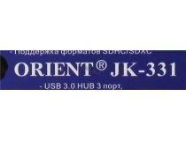 Orient JK-331 USB3.0 Hub 3 port + SD/microSD Card Reader, подкл. USB-C