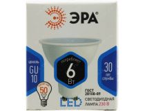 ЭРА LED (smd) MR16-6w-840-GU10 (GU10, 480/500 люмен, 4000К, 6Вт, 170-265В)