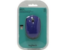 Logitech M171 Blue Wireless Mouse  910-004640 (RTL) USB 3btn+Roll