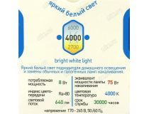 ЭРА (smd) R63-8w-840-E27 (E27, 640 люмен, 4000К, 8Вт, 170-265В)