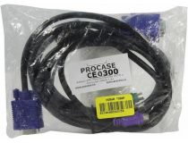 Procase CE-0300 Кабель для консолей E1916/E1908/E1901/E1716/E1708/E1701 (PS/2+PS/2+USB+VGA15M, 3м)