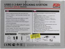 AgeStar 3UBT8-Black SATA Docking Station (для подключения 2x3.5 /2.5 SATA HDD, USB3.0)