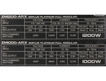 Блок питания Zalman ZM1200-ARX Black Acrux 1200W ATX (24+2x4+8x6/8пин) Cable Management