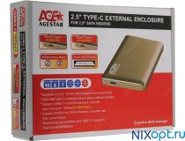 AgeStar 31UB2A16C-Gold (Внешний бокс для 2.5  SATA HDD, USB3.1)
