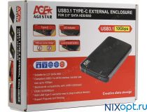 AgeStar 31UB2A12C(-6G)-Black (Внешний бокс для 2.5  SATA HDD, USB3.1)