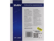 Стабилизатор SVEN VR-L600 Black (вх.184-285V, вых.198-253V, 200W, 2 розетки Euro)