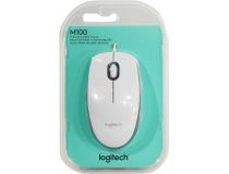 Logitech Mouse M100 White  910-005004/910-006764  (RTL) USB 3btn+Roll