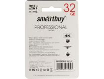 SmartBuy SB32GBSDCL10U3-01 microSDHC 32Gb UHS-I U3 + microSD-- SD Adapter