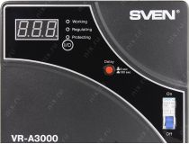 Стабилизатор SVEN VR-A3000 Black (вх.140-275V, вых.198-253V,1800W, клеммы для подключения)