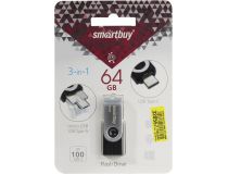 SmartBuy Trio SB64GBTRIO USB3.0/USB-C/USB micro-B OTG Flash Drive 64Gb (RTL)