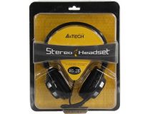 Наушники с микрофоном A4Tech HS-28-2 Silver (шнур 1.8м, с регулятором громкости)