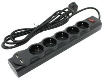 Сетевой фильтр Defender DFS 753 3м (5 розеток, 2xUSB)  99753 