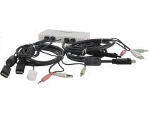 Multico EW-K13022DP 2-port Dual Monitor USB KVM Switch (клавUSB+мышьUSB+DP+Audio, проводнойПДУ, кабели несъемные)