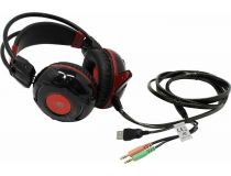 Наушники с микрофоном Bloody G300 Black-Red (шнур 1.8м, с регулятором громкости)