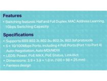 TP-LINK TL-SF1005P 5-Port Desktop Switch (1UTP 100Mbps+ 4UTP 100Mbps PoE)