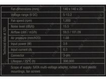 be quiet! BL065 Silent Wings 3 (3пин, 140x140x25мм, 15.5дБ, 1000об/мин)