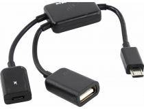 KS-is KS-333 Кабель-переходник USB AF+microUSB BF -- microUSB BM OTG