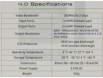 Greenconnect GL-vA03 HDMI Splitter (1in -  2out, ver2.0) +б.п.