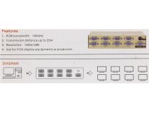 8-Port Video Splitter (VGA15F+8xVGA15F) + б.п.