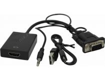 Кабель-адаптер VGA(15M)+audio--  HDMI (F) (питание miсroUSB)