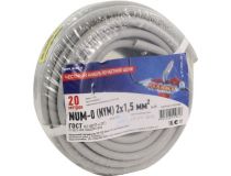 Кабель силовой, NUM-O (NYM) 2x1.5мм2 бухта 20м Rexant 01-8701-20 