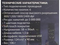 OKLICK Gaming Mouse 965G  Black  (RTL) USB 6btn+Roll 1018258 