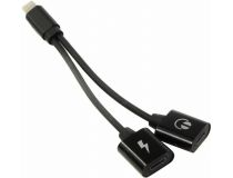 KS-is KS-355B Кабель-разветвитель Lightning(M) --  Lightning(F)power + Lightning(F)audio
