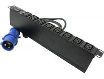 NT SOC 230.32A2-8С19-IEC309 B Блок силовых розеток 19 , чёрный 1U, 8 розеток IEC-320-C19, вход IEC-309