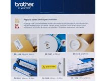 Термотрансферная лента Brother DK-11208 (38мм x 90мм, 400 этикеток, Black on White)