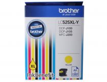 Картридж струйный Brother LC525XLY желтый (1300стр.) для Brother DCP-J100/J105/J200