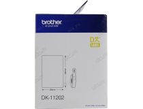 Термотрансферная лента Brother DK11202 (62мм x 100мм, 300 этикеток, Black on White)