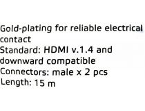 Cablexpert CC-HDMI4-15M Кабель HDMI to HDMI (19M -19M) 15м ver1.4