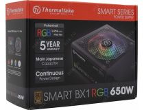 Блок питания Thermaltake PS-SPR-0650NHSABE-1 Smart BX1 RGB 650W (24+2x4+2x6/8пин)