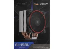 PCCooler GI-H58U CORONA R (4пин, 775/1155/1366/2011/AM4-FM2, 26.5дБ, 1000-1800 об/мин, Al+тепл.трубки)