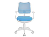 Кресло детское Бюрократ CH-W797/LB/TW-55 спинка сетка голубой сиденье голубой TW-55 (пластик белый)