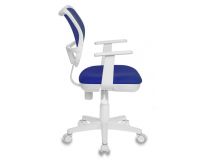 Кресло детское Бюрократ CH-W797/BL/TW-10 спинка сетка синий сиденье синий TW-10 колеса белый/синий (пластик белый)