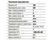 ЗУБР Мастер НПГ-М1-750 Насос погружной для грязной воды (750Вт, 225л/мин, 9м, шнур 7м)