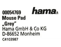 Hama 54769 Коврик для мыши Grey (223x183x6мм)