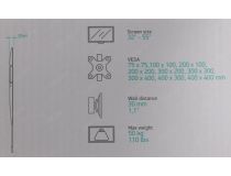 ONKRON FM2 Basic фиксированный кронштейн (VESA 75/100/200x100/200/200x300/300/300x400/400, 32-55 , 50кг)