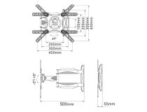ONKRON M4 White Универсальное поворотное крепление (VESA100-400, 32-55 , 35кг)