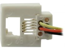 Модуль 6P4C для телефонной розетки c отводами-клеммами 80мм (уп 100шт)