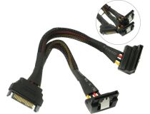 Akasa AK-CBPW15-15BK Кабель питания 1xSATA M - 2xSATA F 15см, Г-образный
